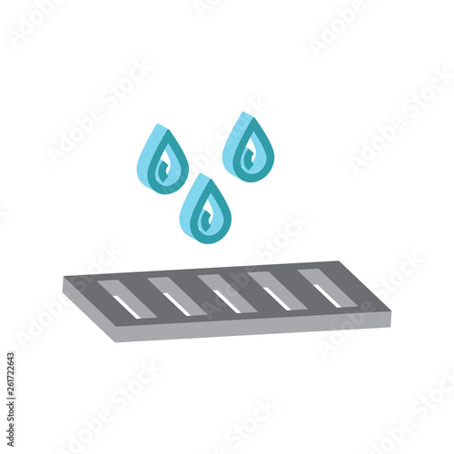 Road drain system isometric icon.Vector illustration.