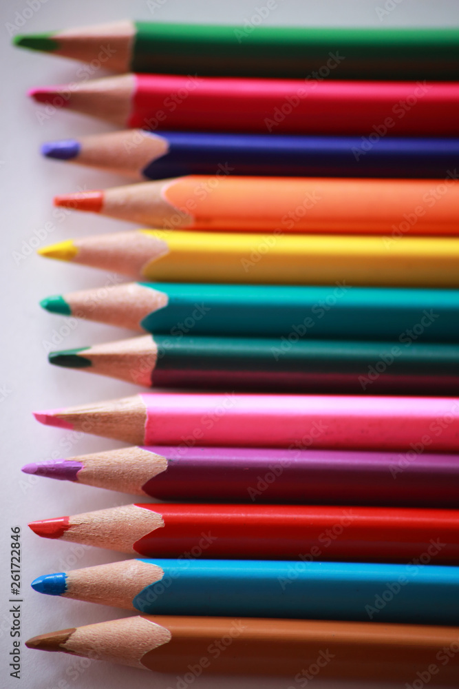 colored pencils in the scenario colored pencils in the scenario