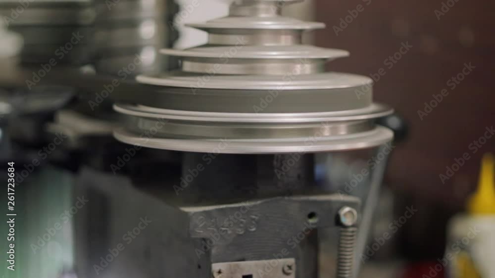 Vertical pan and focus drift on a working soviet drill press machine with 2 axis support table Vertical pan and focus drift on a working soviet drill press machine with 2 axis support table
