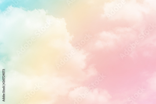 Sun and cloud background with a pastel colour