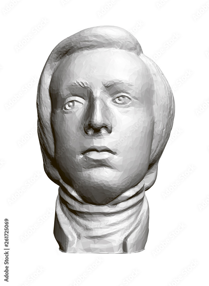 Sculpture of the Polish composer and pianist Frederic Chopin. 3D. Vector illustration Sculpture of the Polish composer and pianist Frederic Chopin. 3D. Vector illustration