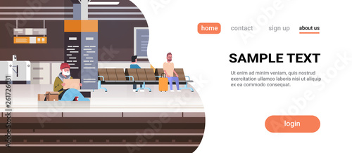 poor man with sitting on floor railway station begging for help beggar guy holding sign board homeless concept horizontal full length copy space