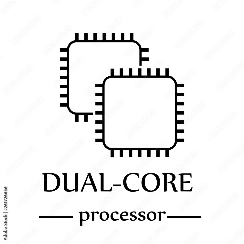 dual-core processor icon Stock Vector | Adobe Stock