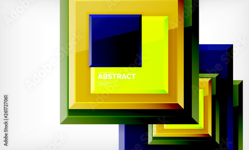 Geometric abstract background, modern square design