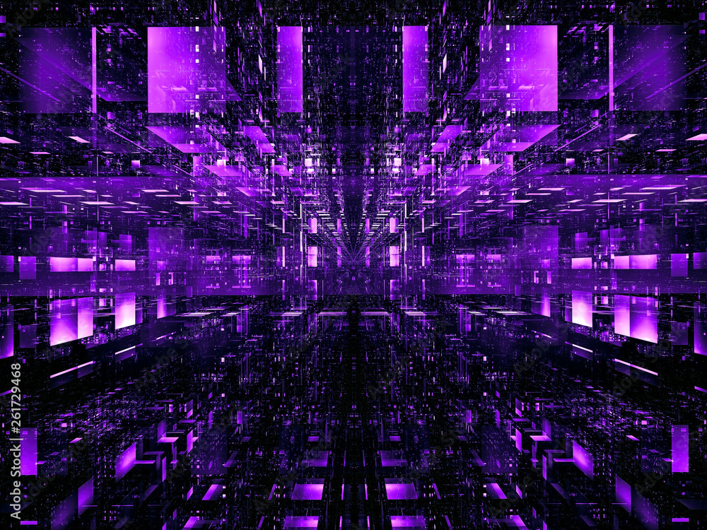 Bright tech background with blocks - abstract digitally generated image