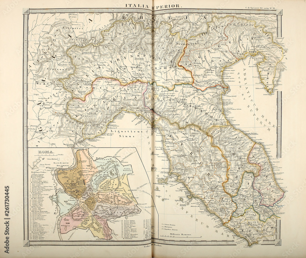 Fototapeta premium Old map. Engraving image