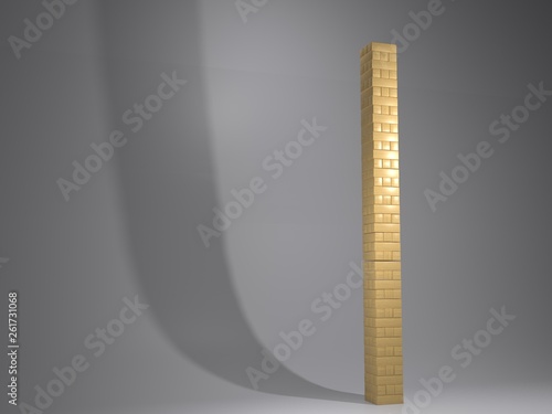 Obraz na plátne Wooden tower puzzle blocks - 3D illustration