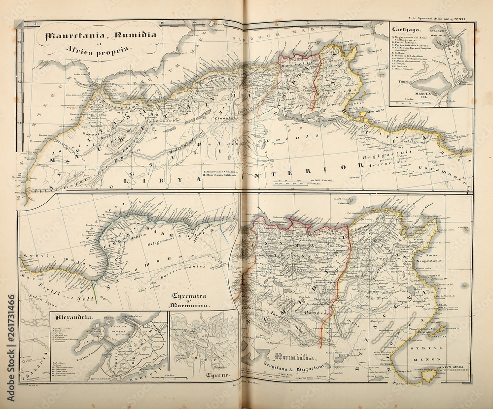 Obraz premium Old map. Engraving image