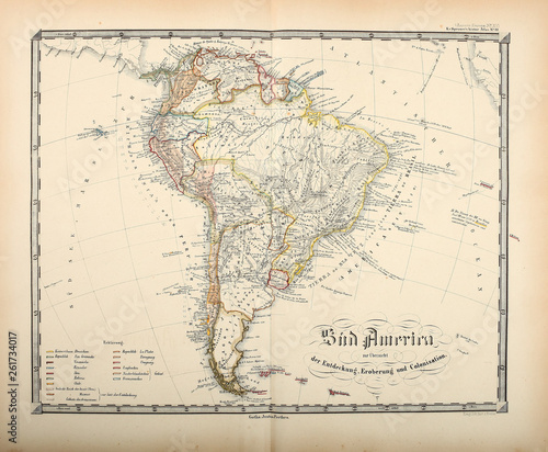 Fotografia Old map. Engraving image