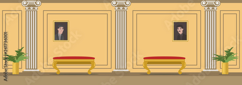 Theater hall interior flat vector illustration