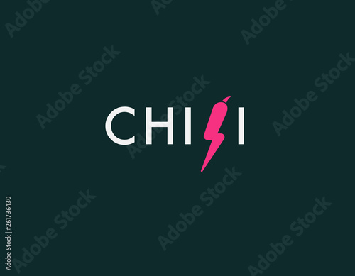 Creative typography logo chili pepper icon for company