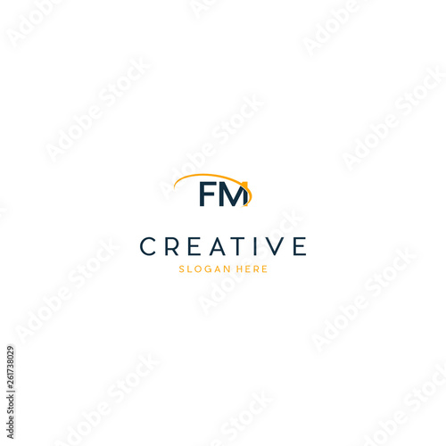 FM Logo monogram modern design template, Letter FM modern Logo icon. Premium Line Alphabet Monochrome Monogram emblem.