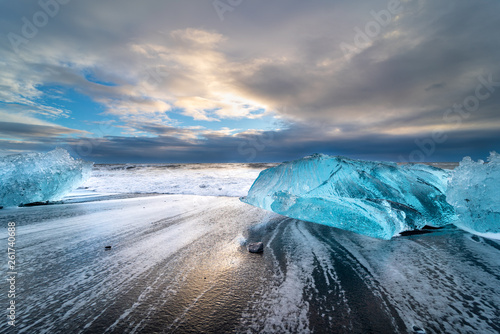 Diamond beach near Jökulsárlón photo