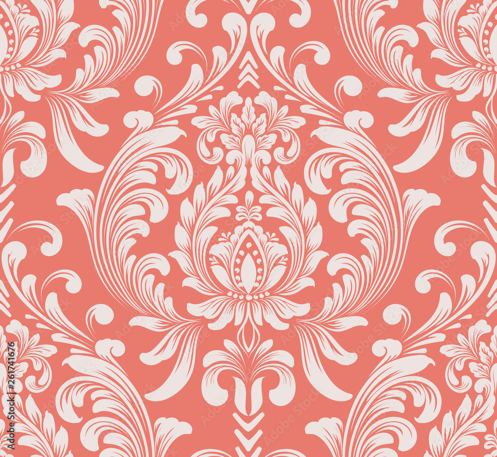 Vector damask seamless pattern element. Classical luxury old fashioned damask ornament, royal victorian seamless texture for wallpapers, textile, wrapping. Exquisite floral baroque template. Vector damask seamless pattern element. Classical luxury old fashioned damask ornament, royal victorian seamless texture for wallpapers, textile, wrapping. Exquisite floral baroque template.