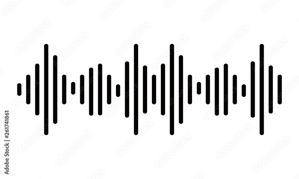 Sound wave icon vector simple isolated on white background Sound wave icon vector simple isolated on white background