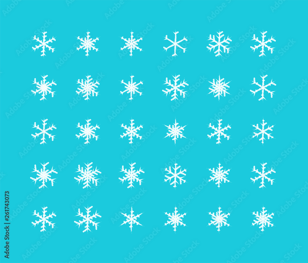 Big Set of Snowflakes Winter Christmas Xmas Design Vector Elements. Big Set of Snowflakes Winter Christmas Xmas Design Vector Elements.