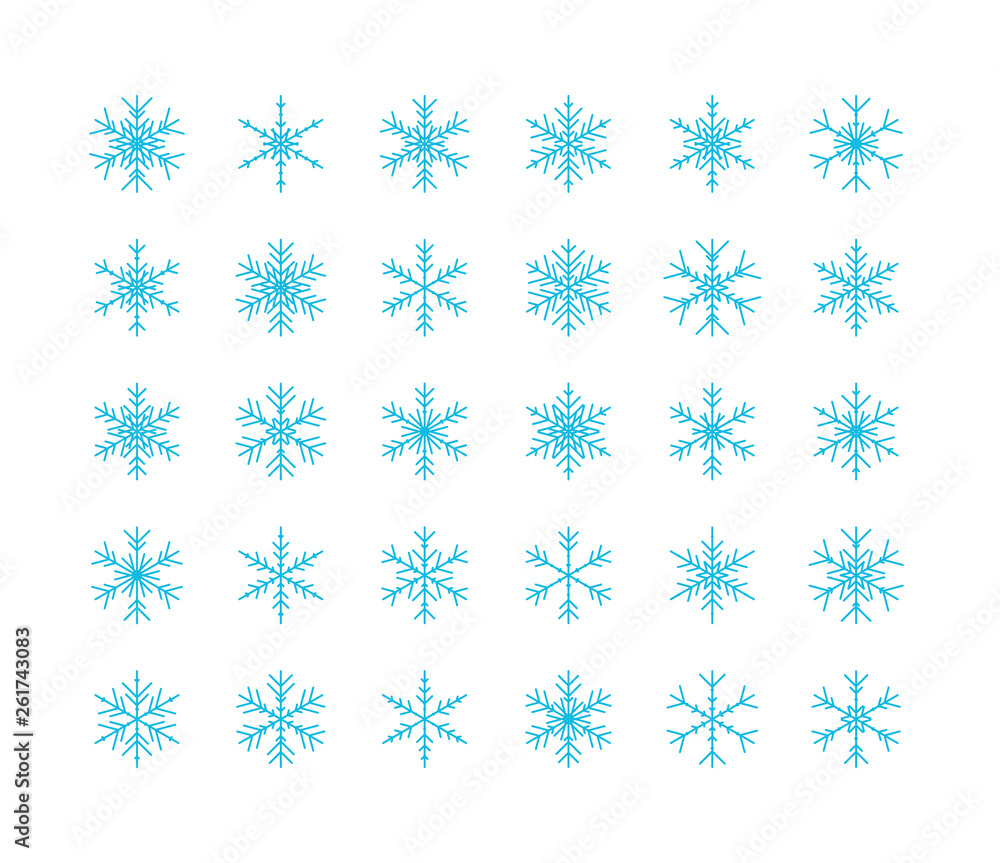 Big Set of Snowflakes Winter Christmas Xmas Design Vector Elements. Big Set of Snowflakes Winter Christmas Xmas Design Vector Elements.