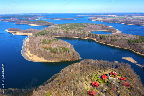 Fototapeta Naklejka Na Ścianę i Meble -  Spring in Masuria from a bird's eye view, Poland
