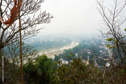 LUANG PRABANG LAOS APRIL 14.2019 : view from Mount Phou Si, Phu Si, High hill in the centre of the old town of Luang Prabang in Laos © Juergen
