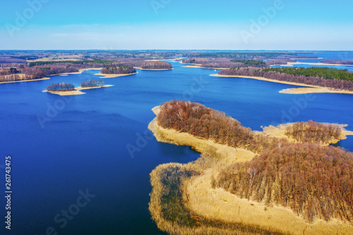 Fototapeta Naklejka Na Ścianę i Meble -  Spring in Masuria from a bird's eye view, Poland