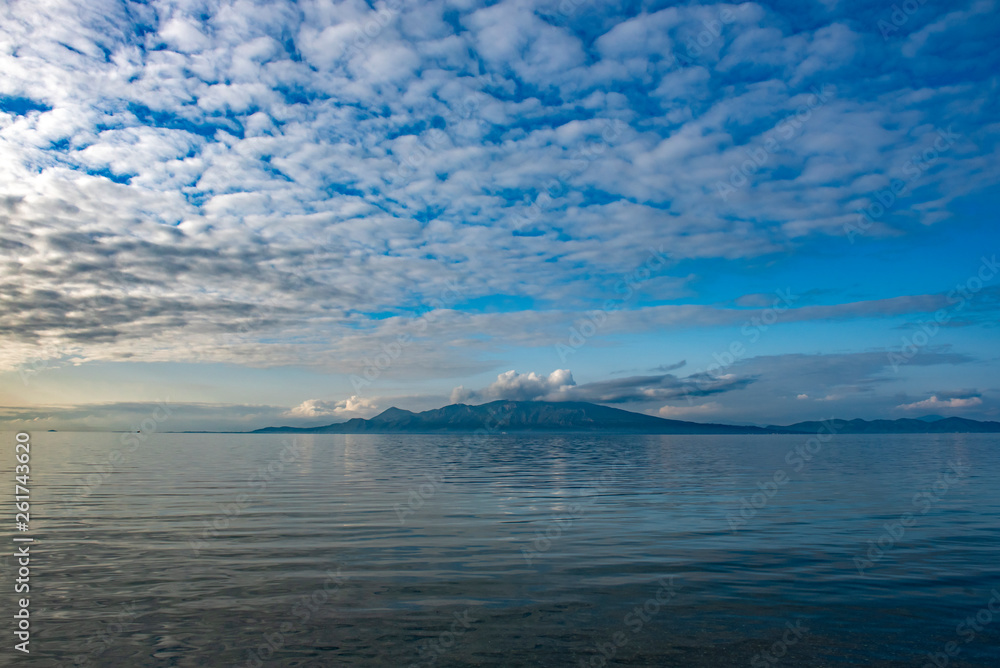 seascape in Aegean sea under a dramatic sky seascape in Aegean sea under a dramatic sky