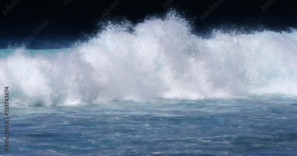 Waves in Atlantic Ocean, Porto Moniz, Madeira Island Portugal, Slow Motion 4K Waves in Atlantic Ocean, Porto Moniz, Madeira Island Portugal, Slow Motion 4K