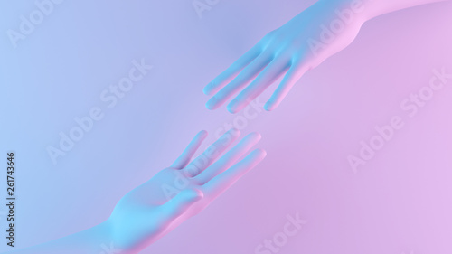 Minimal Hands Background 3D Rendering
