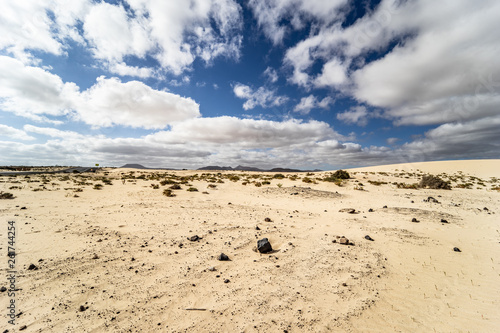 Desert of Fuerteventura on Canary Islands in Spain