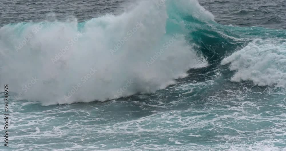 Waves in Atlantic Ocean, Porto Moniz, Madeira Island Portugal, Slow Motion 4K Waves in Atlantic Ocean, Porto Moniz, Madeira Island Portugal, Slow Motion 4K