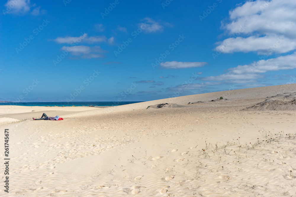 Desert of Fuerteventura at the Canary Islands of Spain