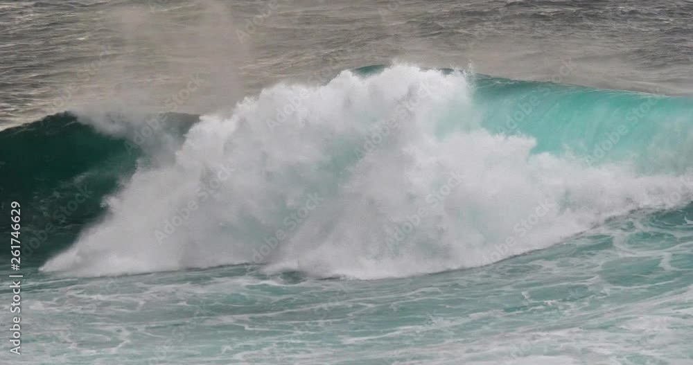 Waves in Atlantic Ocean, Porto Moniz, Madeira Island Portugal, Slow Motion 4K Waves in Atlantic Ocean, Porto Moniz, Madeira Island Portugal, Slow Motion 4K