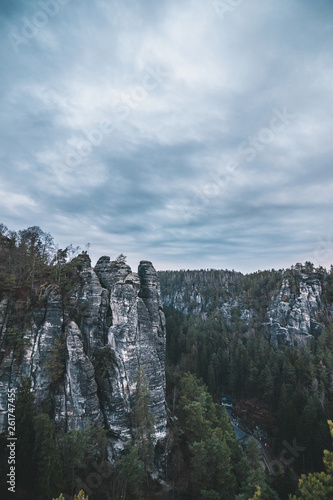 Rock formation in the so called "Bastei-Mountains" in Saxony Switzerland/Germany