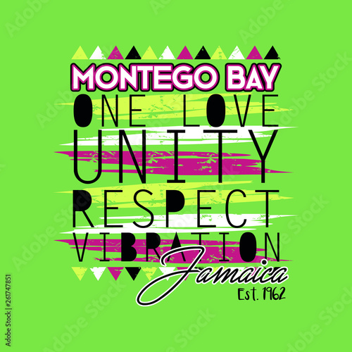 jamaica one love reggae vector illustration graphic distress