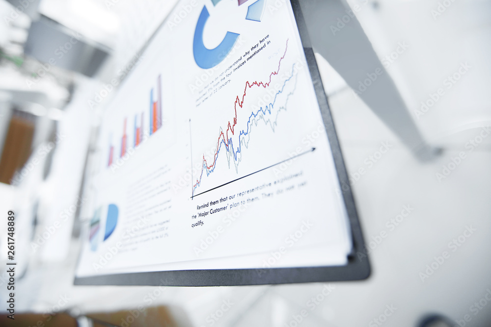 Fototapeta premium closeup.financial report on a computer monitor. technology and accounting