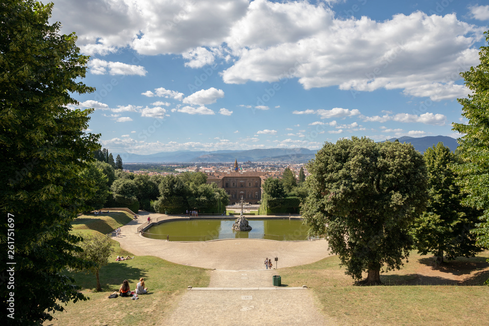 Panoramic view of Boboli Gardens (Giardino di Boboli)