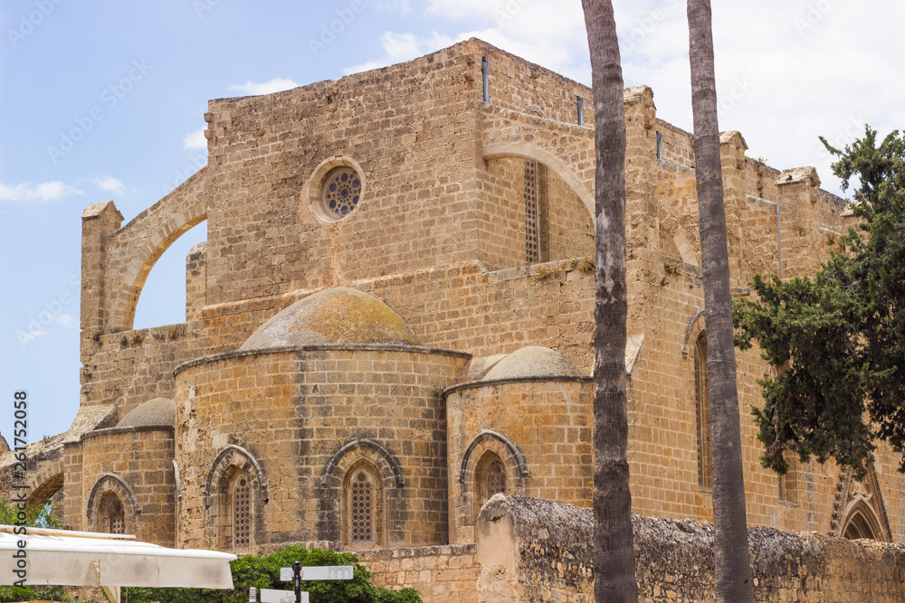 Famagusta town and Lala Mustafa Pasha Mosque. Famagusta, Cyprus.