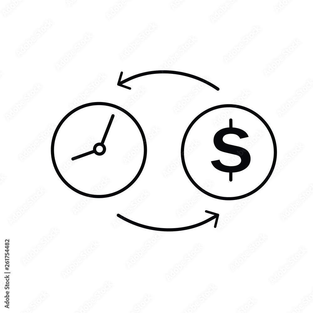 Time is money outline icon Time is money outline icon