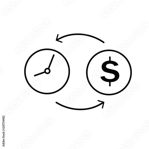 Time is money outline icon