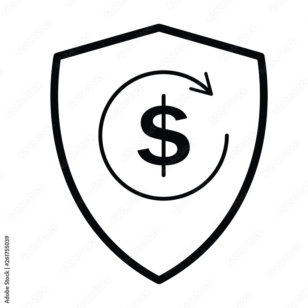 Dollar Shield Refresh, exchange dollar outline icon Dollar Shield Refresh, exchange dollar outline icon