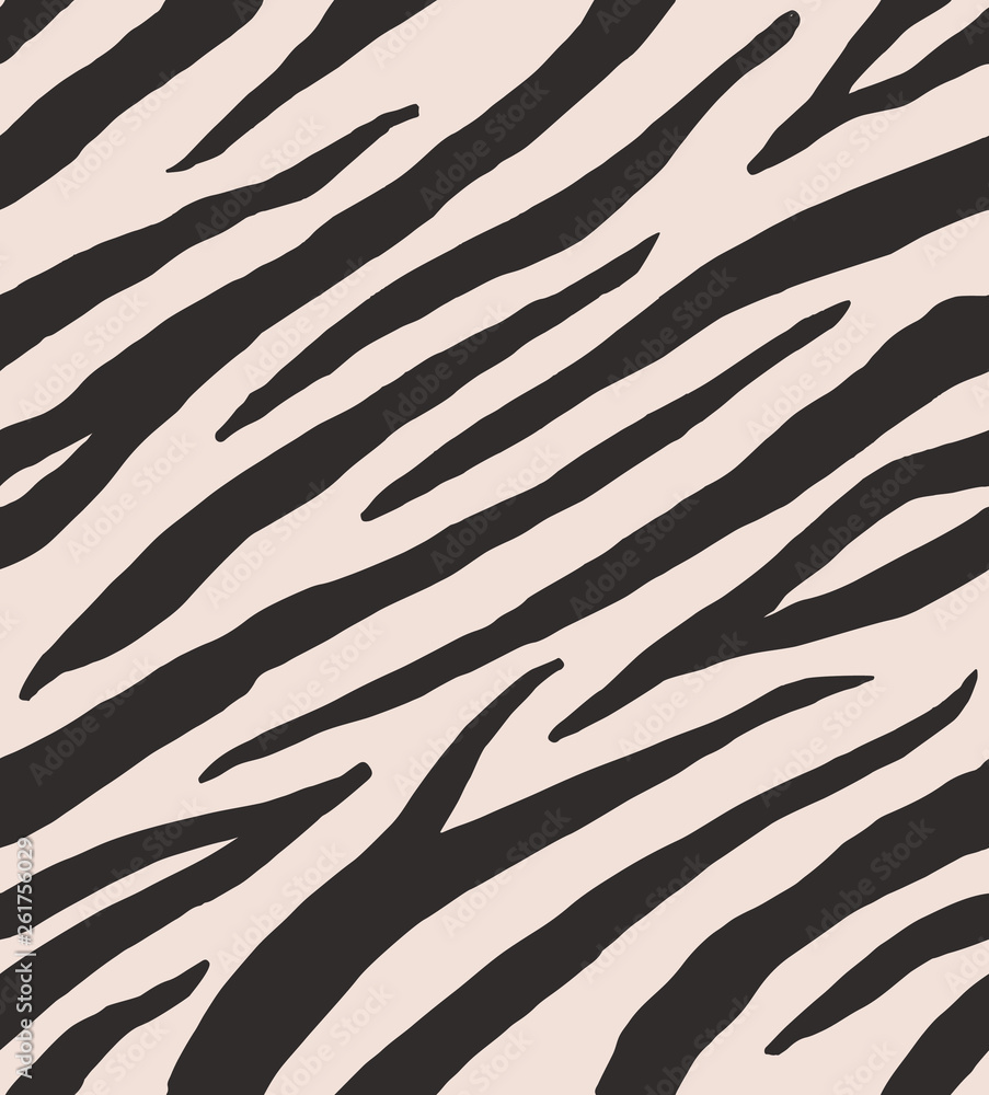 Vector seamless pattern of black and white zebra stripes print fur Vector seamless pattern of black and white zebra stripes print fur