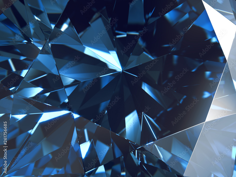 Abstract Blue Diamond Texture Crystal Close-Up Background, 3D rendering  Stock Illustration | Adobe Stock