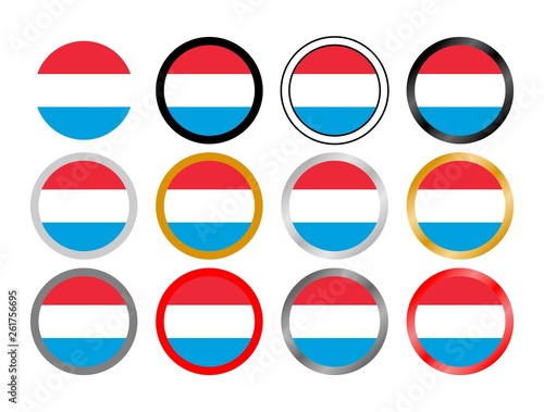 Luxembourg state flag in globes.