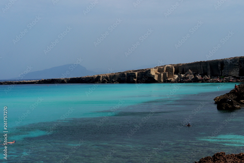 sea and sky in egadi sicily italy