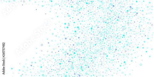 Blue, cyan, turquoise glitter stars confetti