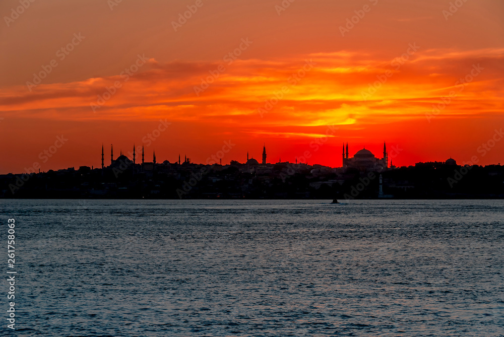 Istanbul, Turkey, 06 July 2006: Sunset at Kadikoy