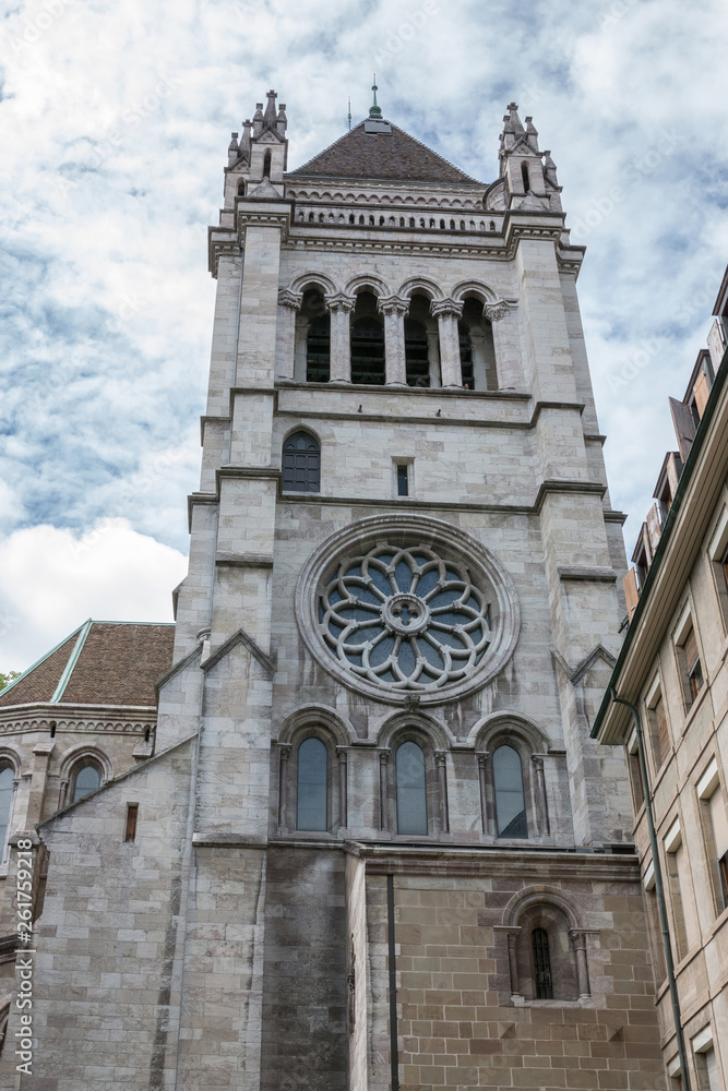 Closeup of facade of st. Pierre Cathedral cathedral Closeup of facade of st. Pierre Cathedral cathedral