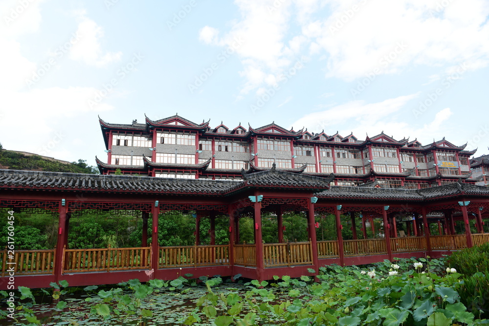 Naklejka premium Lotus Pavilion and Lotus