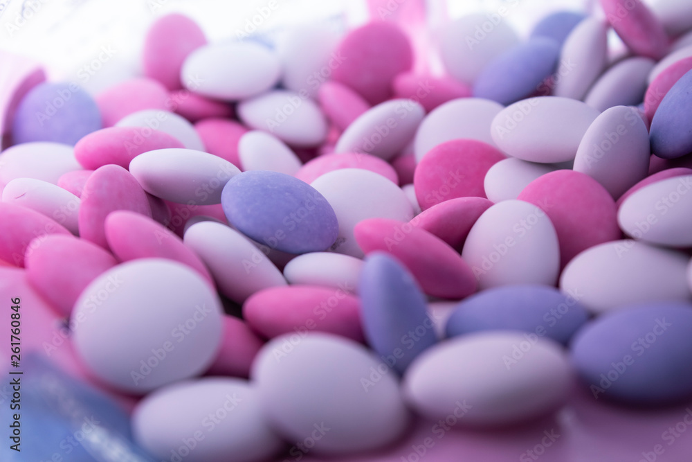 Candy background pink white blue pills health Candy background pink white blue pills health