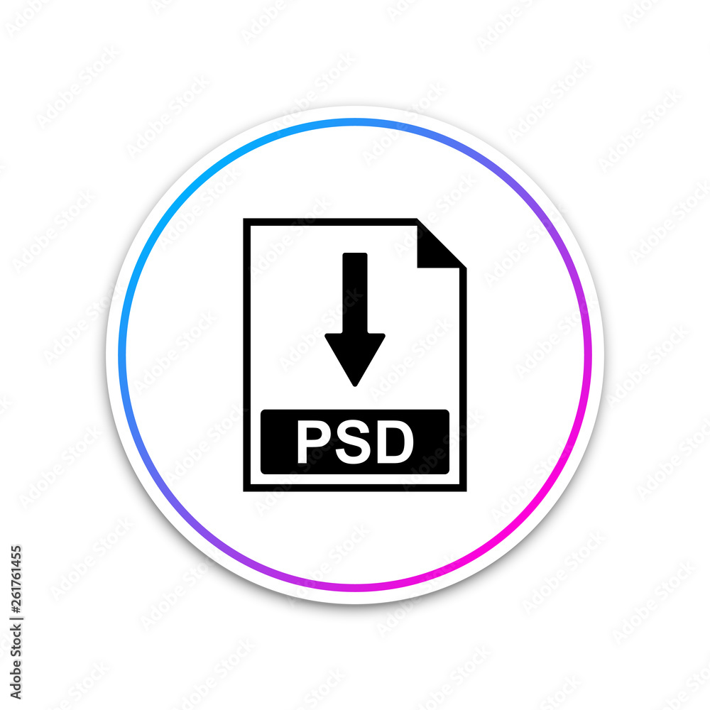PSD file document icon. Download PSD button icon isolated on white background. Circle white button. Vector Illustration PSD file document icon. Download PSD button icon isolated on white background. Circle white button. Vector Illustration