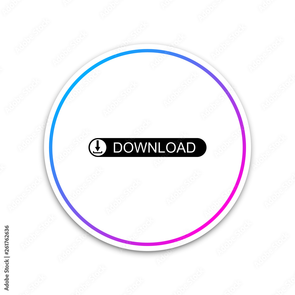 Download button with arrow icon isolated on white background. Upload button. Load symbol. Circle white button. Vector Illustration Download button with arrow icon isolated on white background. Upload button. Load symbol. Circle white button. Vector Illustration